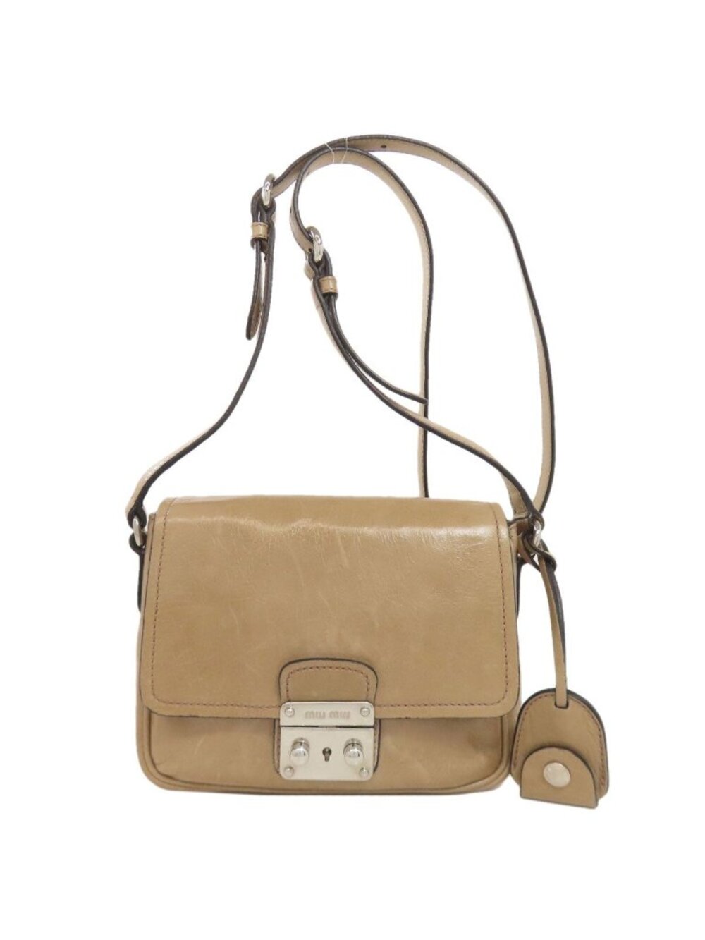 Miu Miu Logo Shoulder Bag Leather